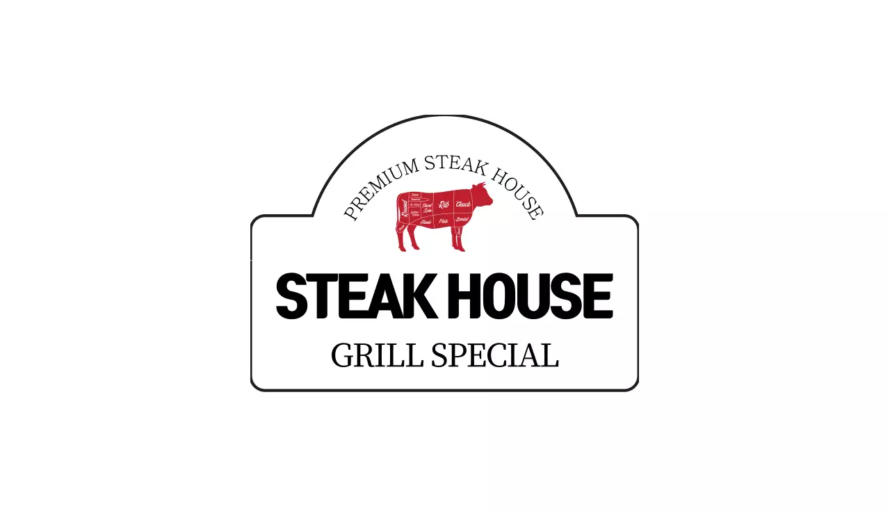 白黒 シンプル ステーキ 名刺