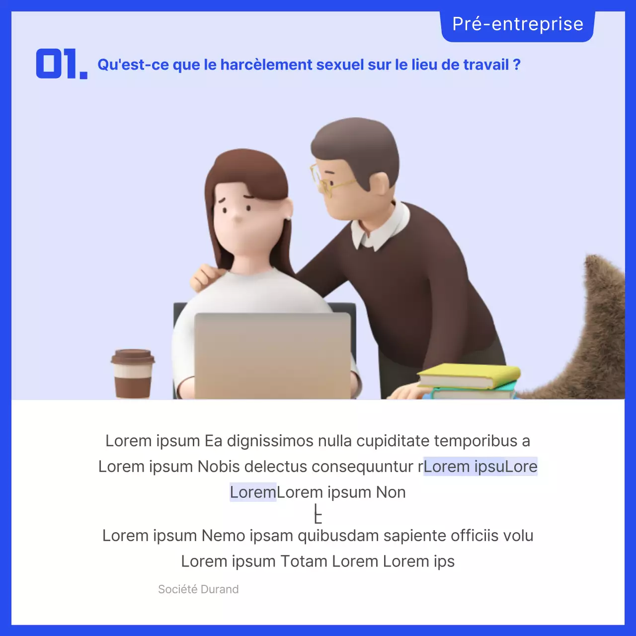 Carte bleue de formation à la prévention du harcèlement sexuel sur le lieu de travailNews