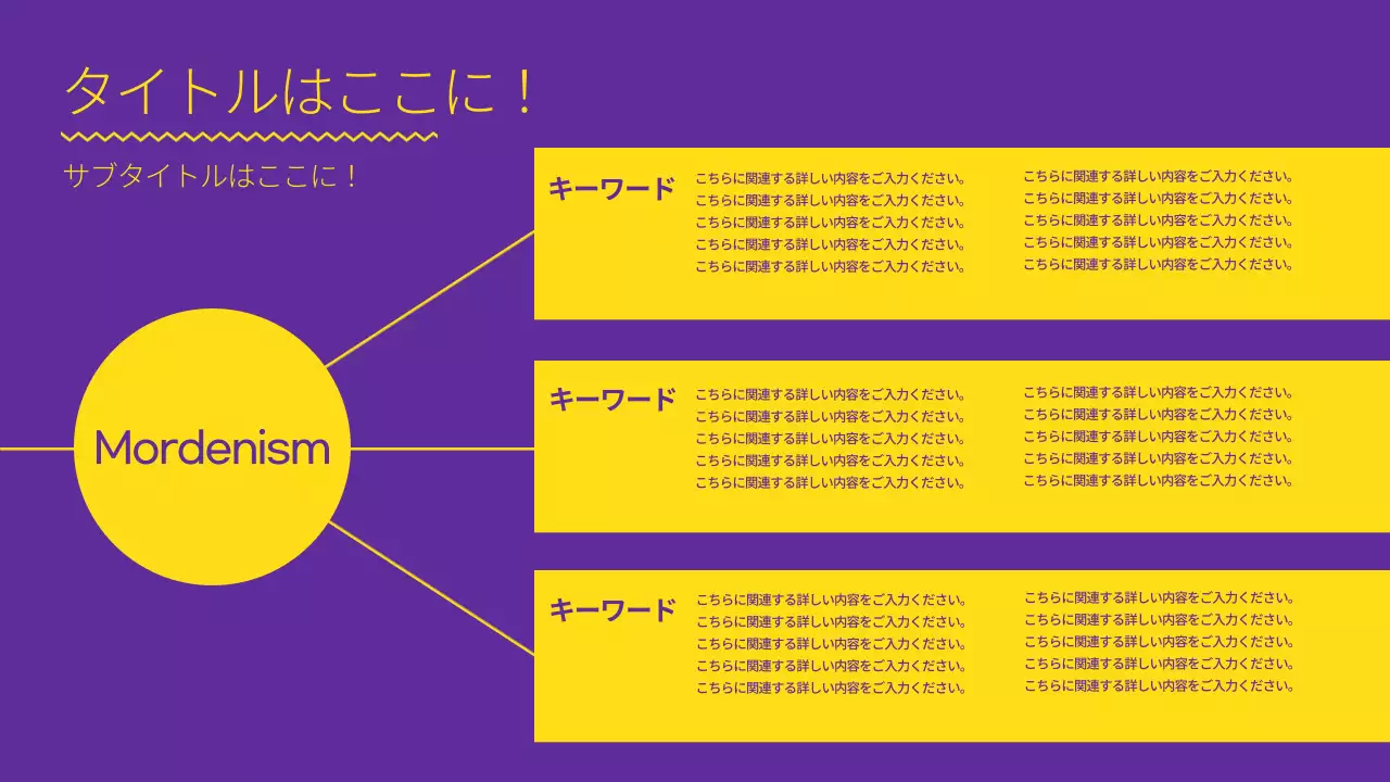 黄色 モダン プラン プレゼンテーション