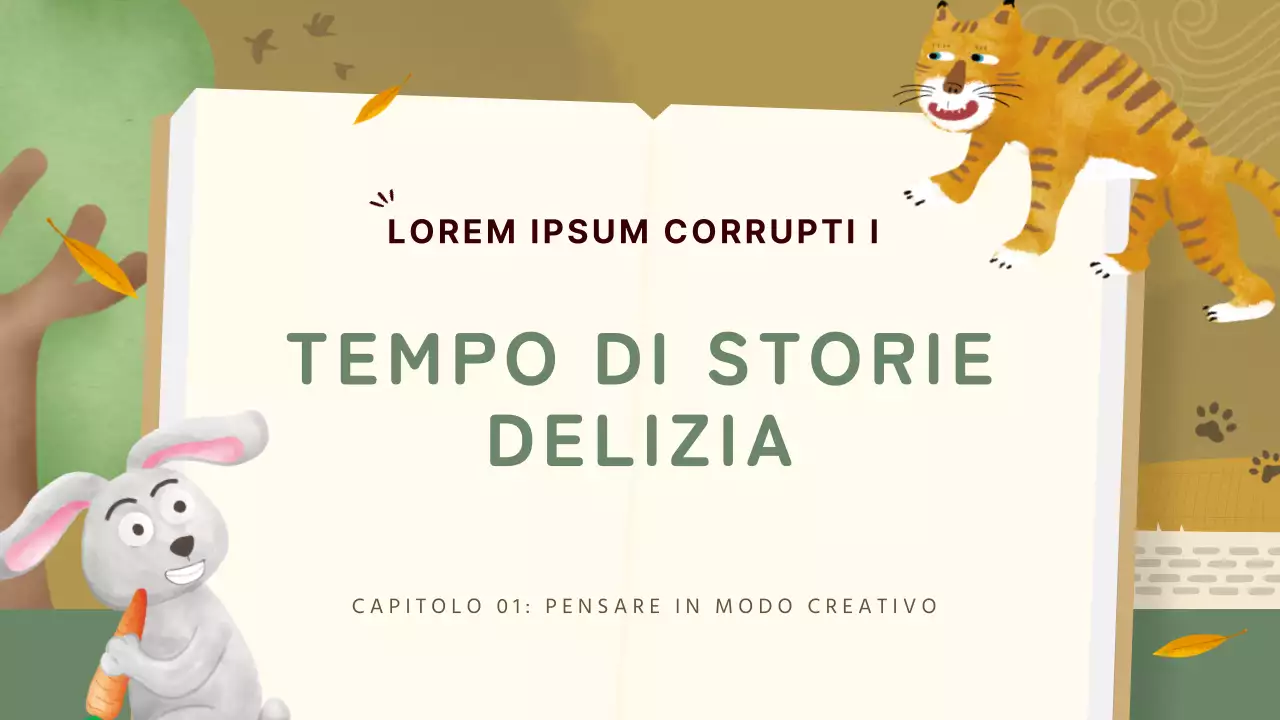 Lezione di fiaba tradizionale verde e oro