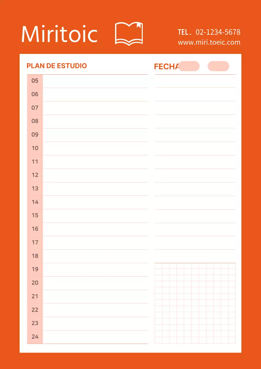 Póster de diseño del planificador de estudios en rojo