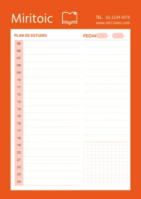 Póster de diseño del planificador de estudios en rojo