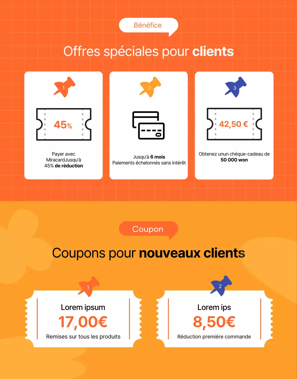 Illustration kitsch orange pour les bénéfices