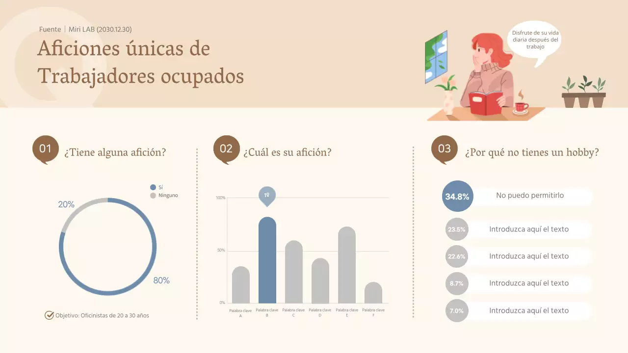 Infografía de encuesta en tonos suaves