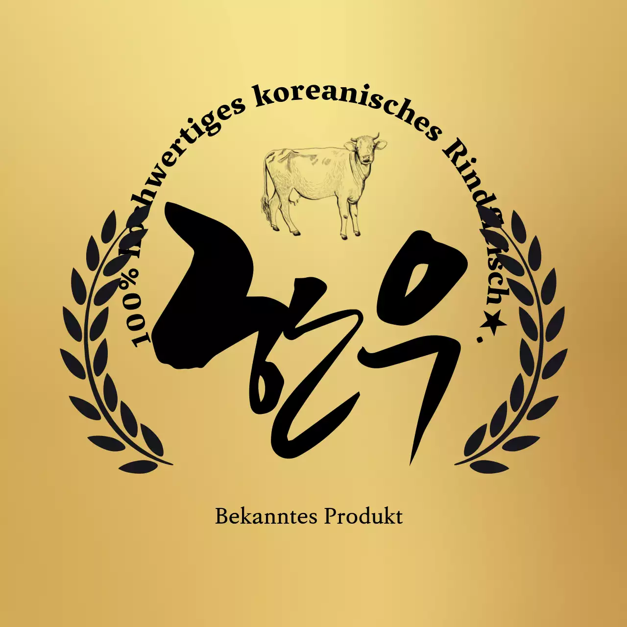 Goldene einfache Kalligraphie Luxus Rindfleisch