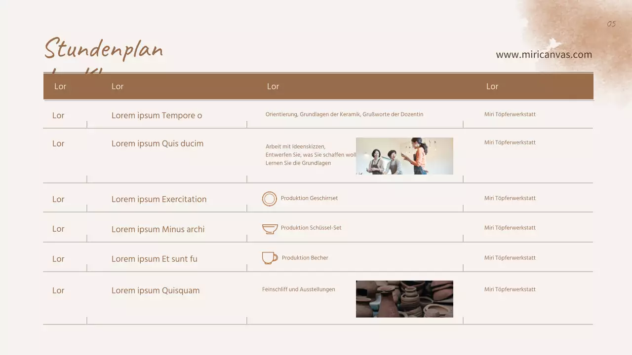 Eintägiger Keramikkurs im traditionellen Stil in Beige und Braun