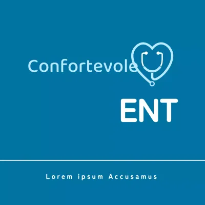 Clinica otorinolaringoiatrica con un logo blu di base