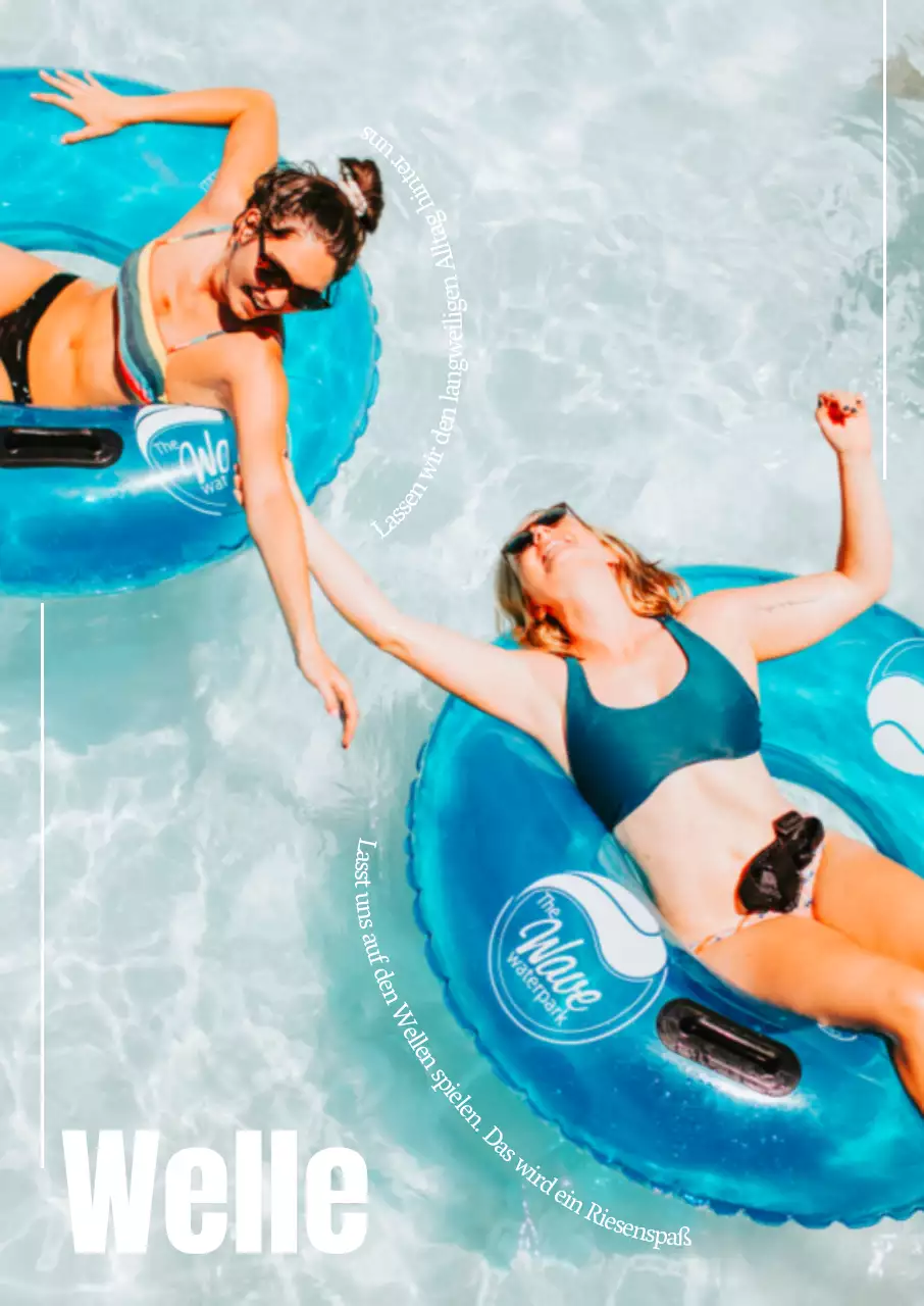 Für Sommerinterieurs mit transparentem Wasser und schwimmenden Frauen