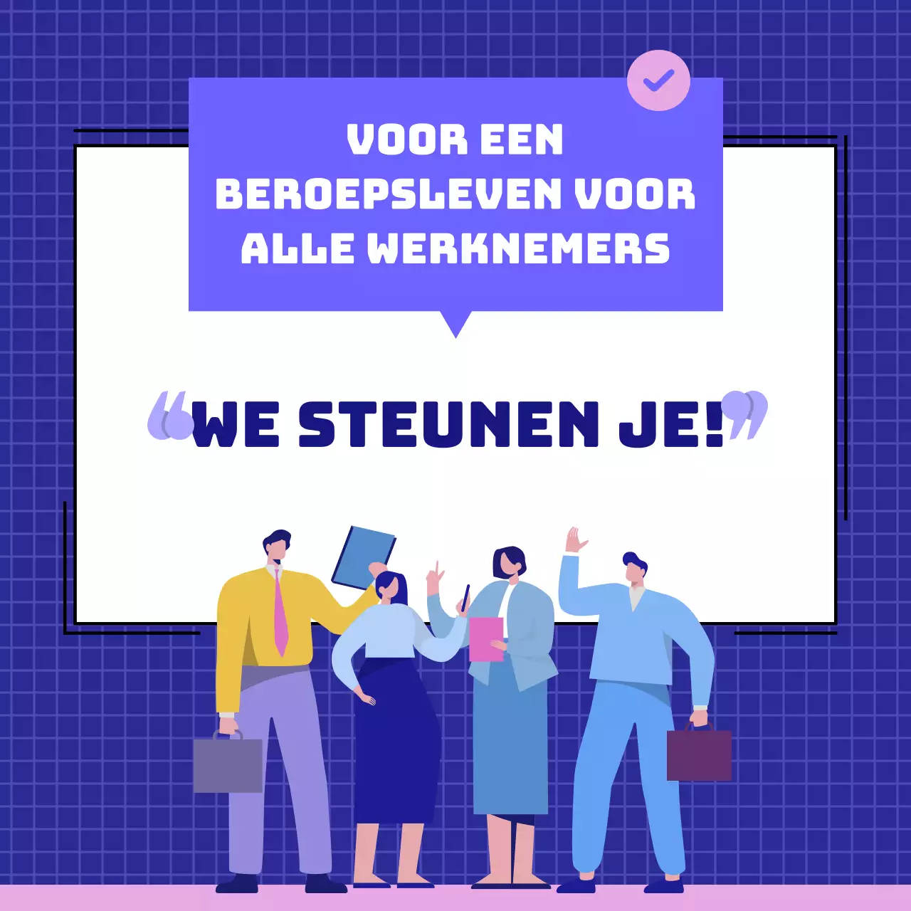 Blauw en roze work life cardnews