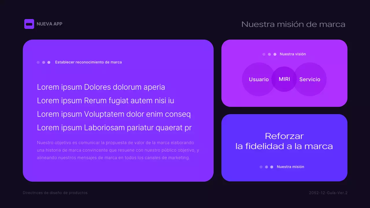 Directrices de la marca negro y morado
