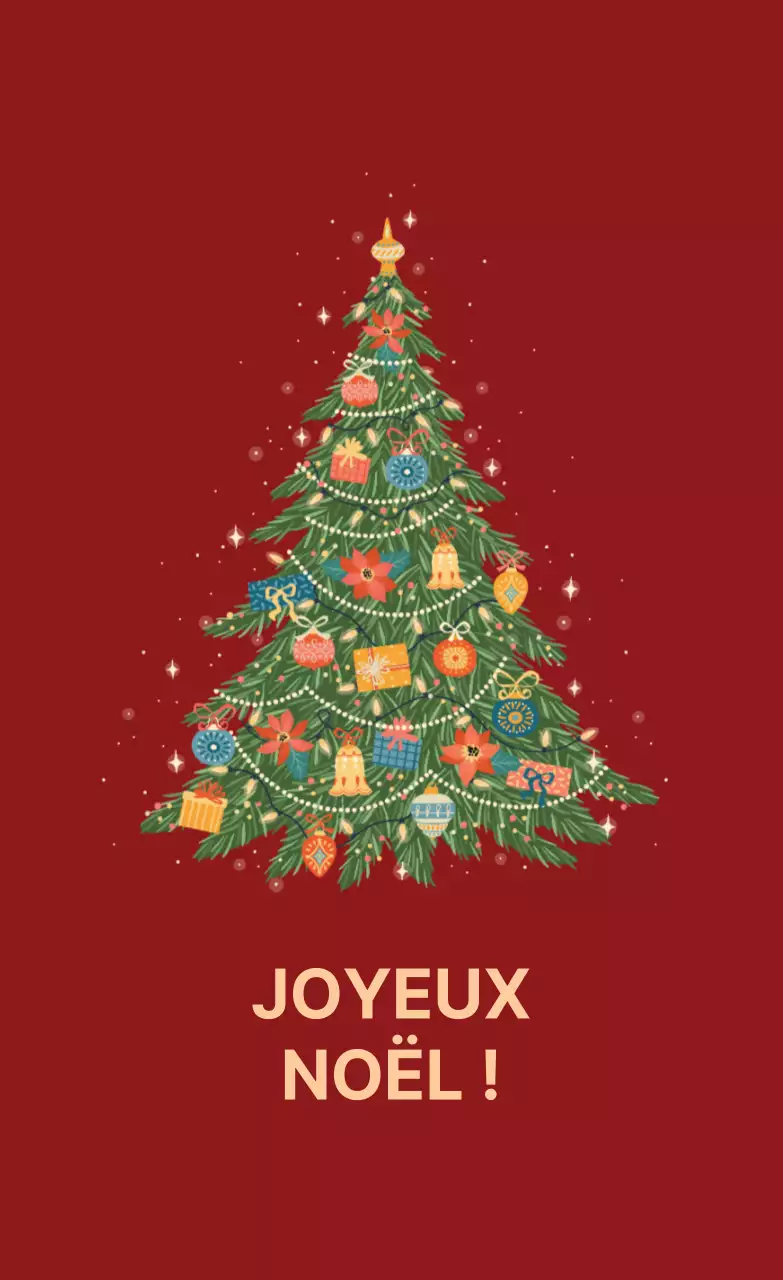 Étiquette de Noël illustrée de gribouillis rouges