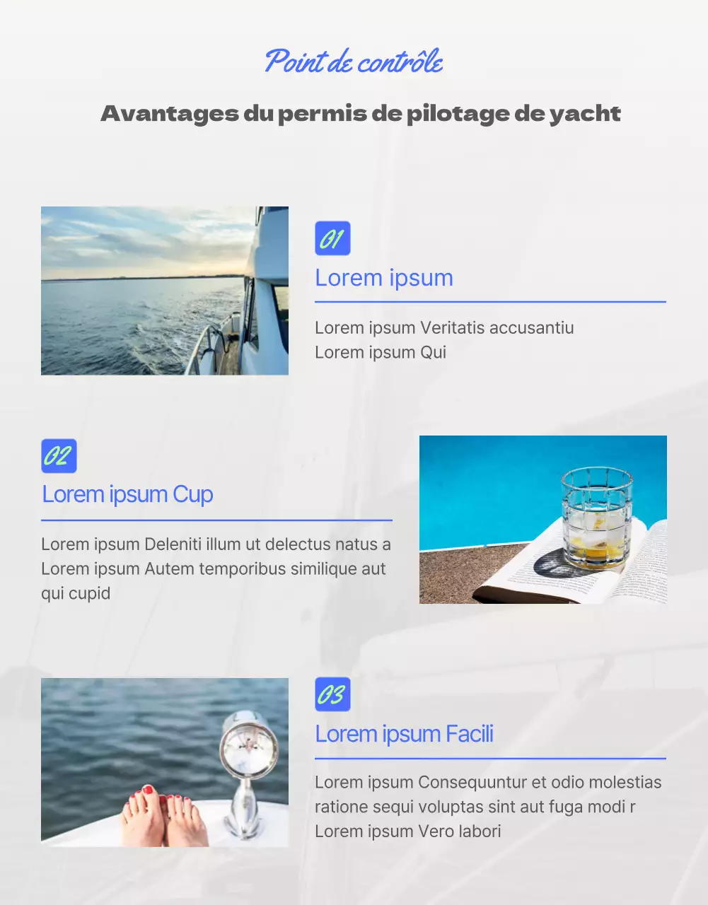 Un guide pour la formation à la licence de pilote de yacht aux couleurs vives du citron vert et du bleu