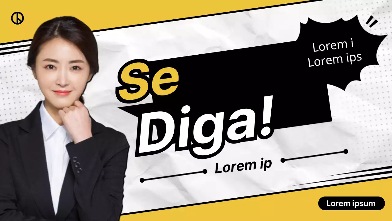 Informativo com um tema de banda desenhada amarela