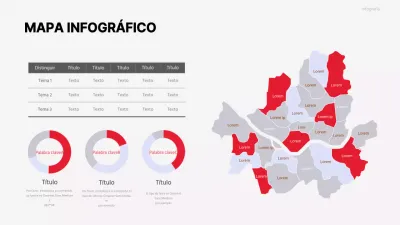 Mapa de los barrios de Seúl en rojo y gris