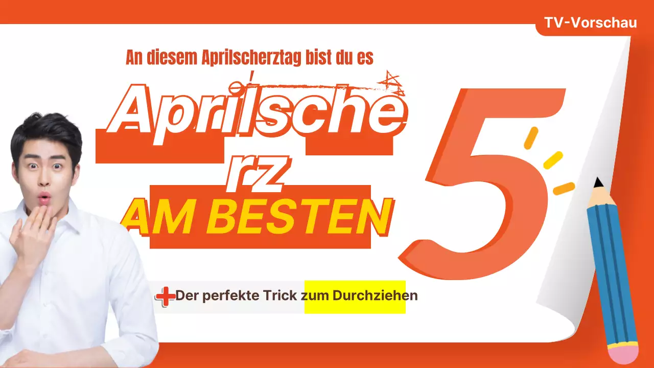 Orange-gelbe Aprilscherz-Daumennagel