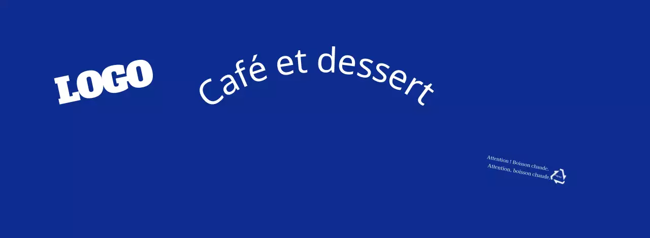 Texte en lettres simples bleu cafe