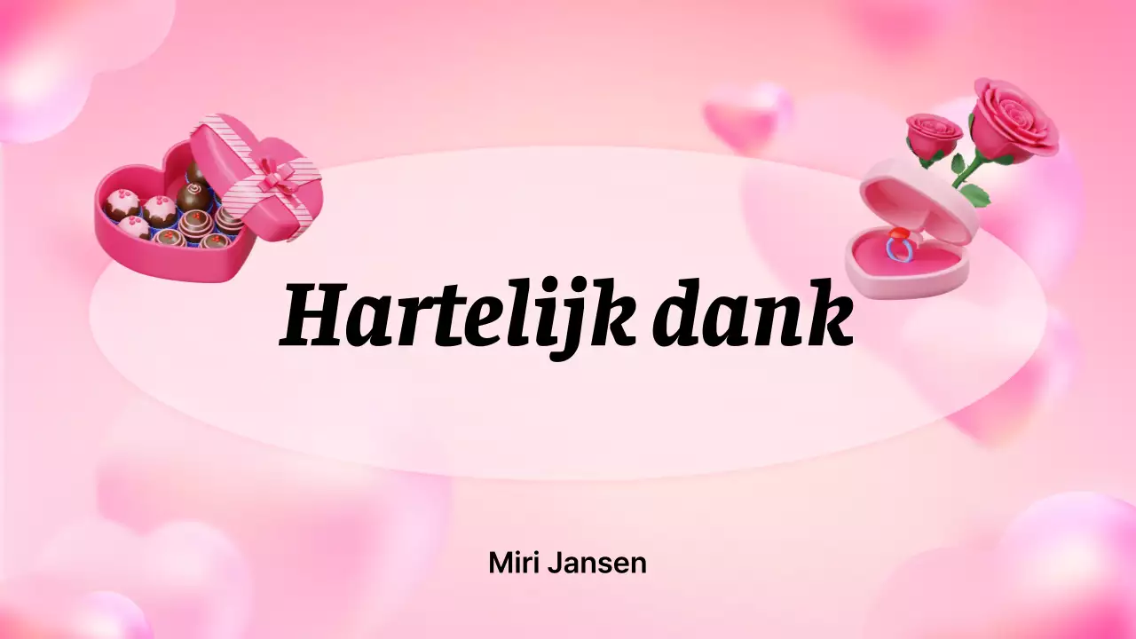 Roze 3D illustratie leuk valentijnsdag plan