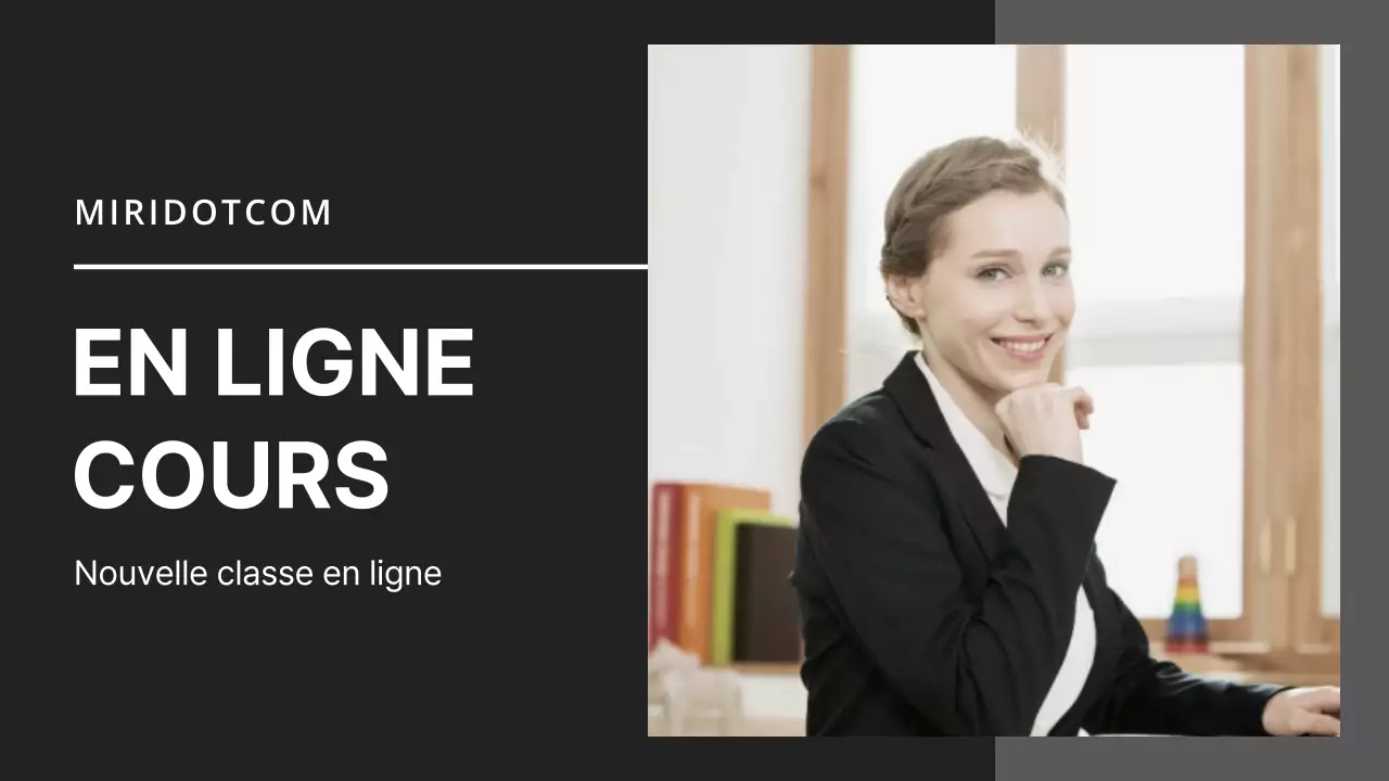 Un cours en ligne simple et épuré en noir et gris