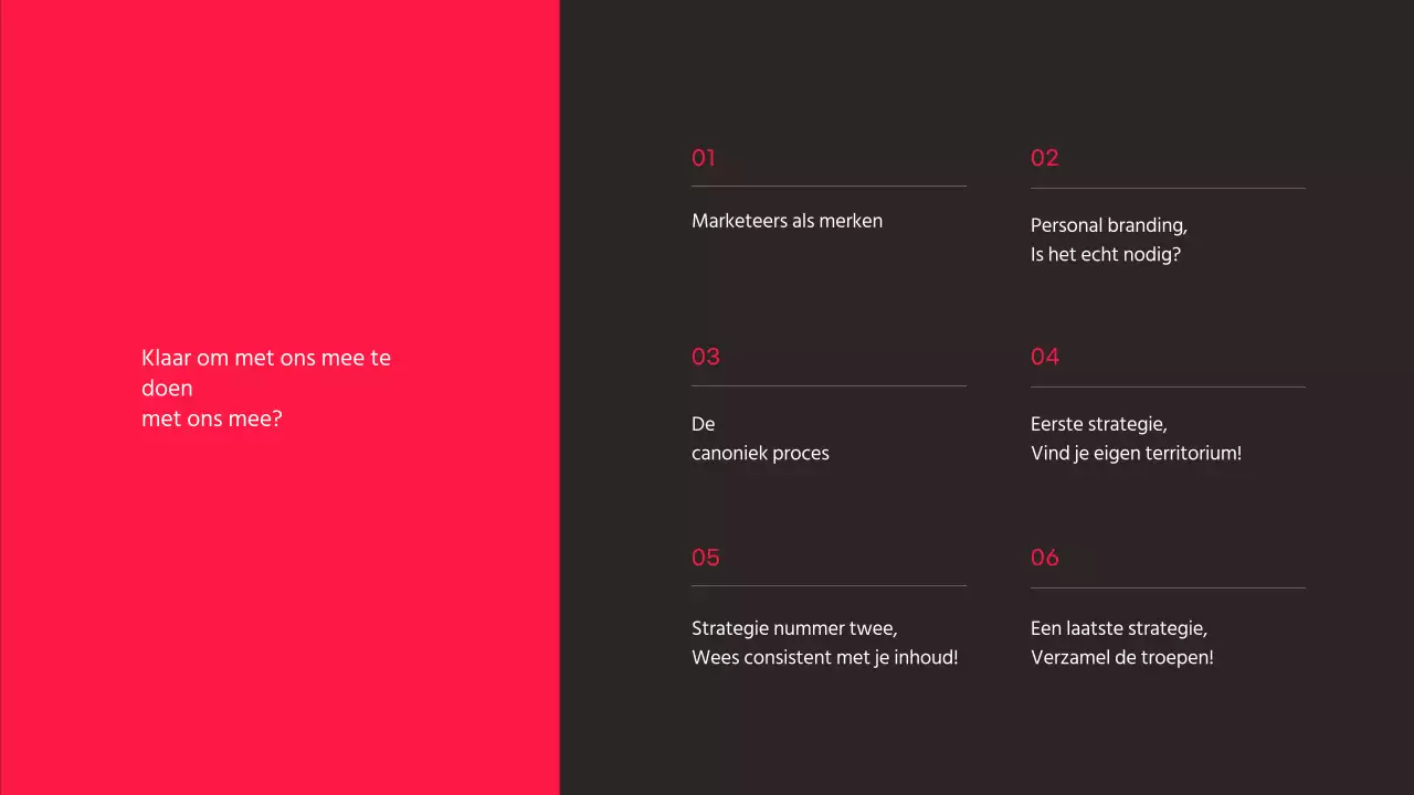 Personal branding strategiethema met zwarte achtergrond en warmroze accenten