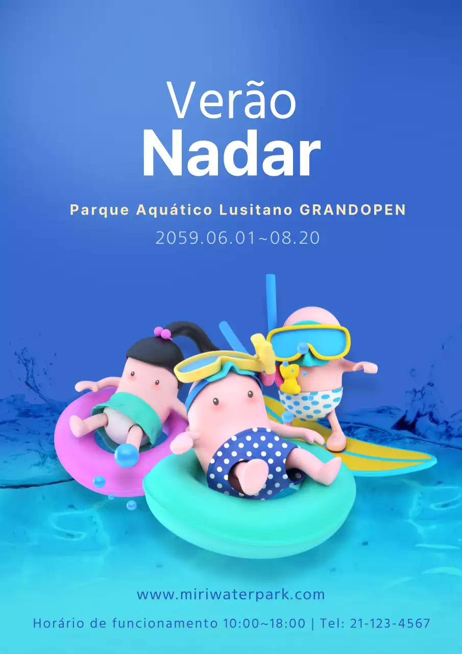 Cartaz do parque aquático