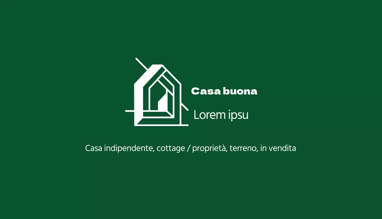 Verde bianco illustrazione logo agente immobiliare biglietto da visita