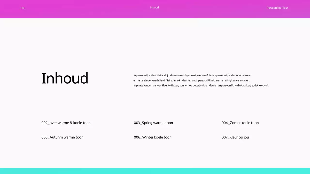 Een regenboog van persoonlijke kleuren voor presentaties