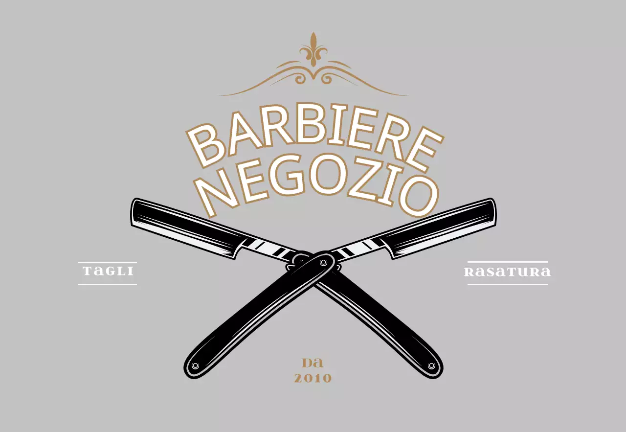 Insegna da barbiere in stile vintage in grigio