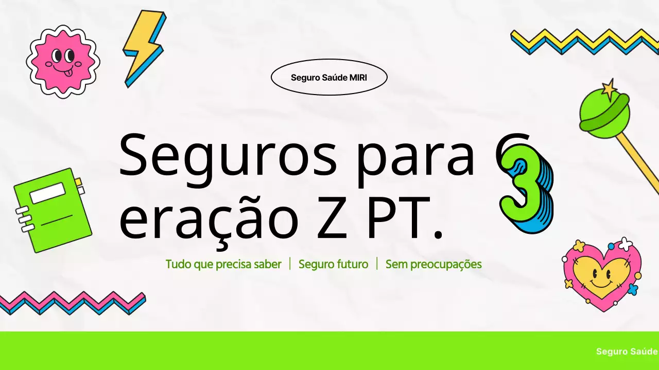 Seguro obrigatório para a geração MZ em branco e verde claro