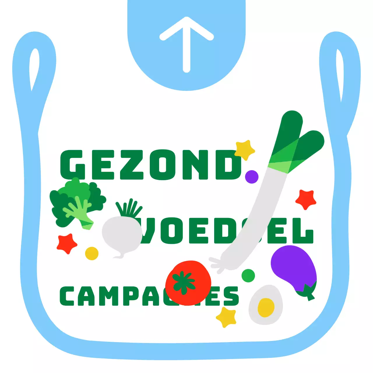 Leuke en nette plastic tas illustratie kaderstijl aanwijzingen voor een voedselcampagne in lichtblauw en groen.