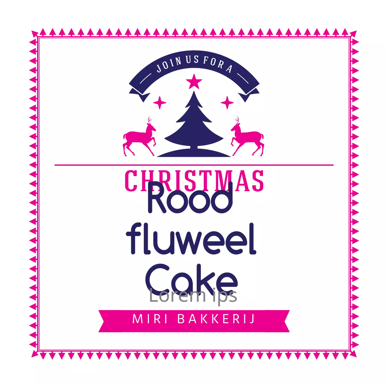 Paars Roze Geïllustreerde Kerst Bakkerij Etiketten