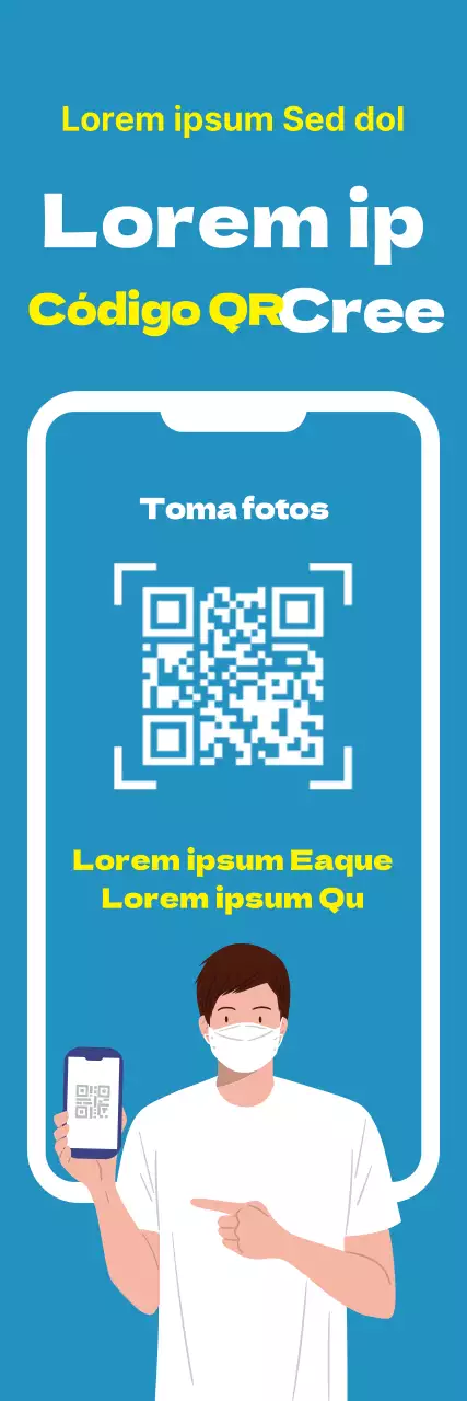 Sky Yellow Illustration Corona QR Guía de acceso