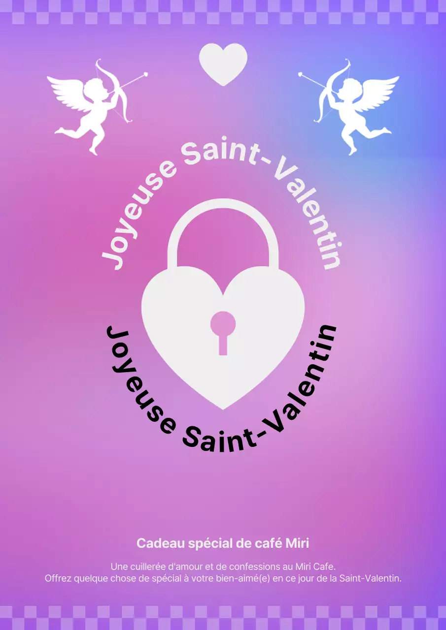 Concept de la Saint-Valentin avec cadenas d'amour et Cupidon