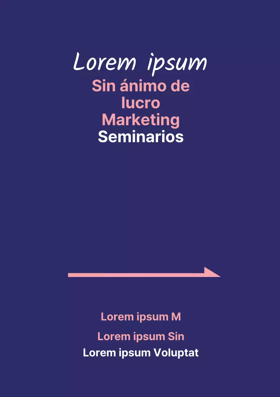 Promocione su seminario inaugural con texto limpio en azul y rosa