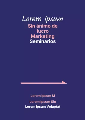 Promocione su seminario inaugural con texto limpio en azul y rosa