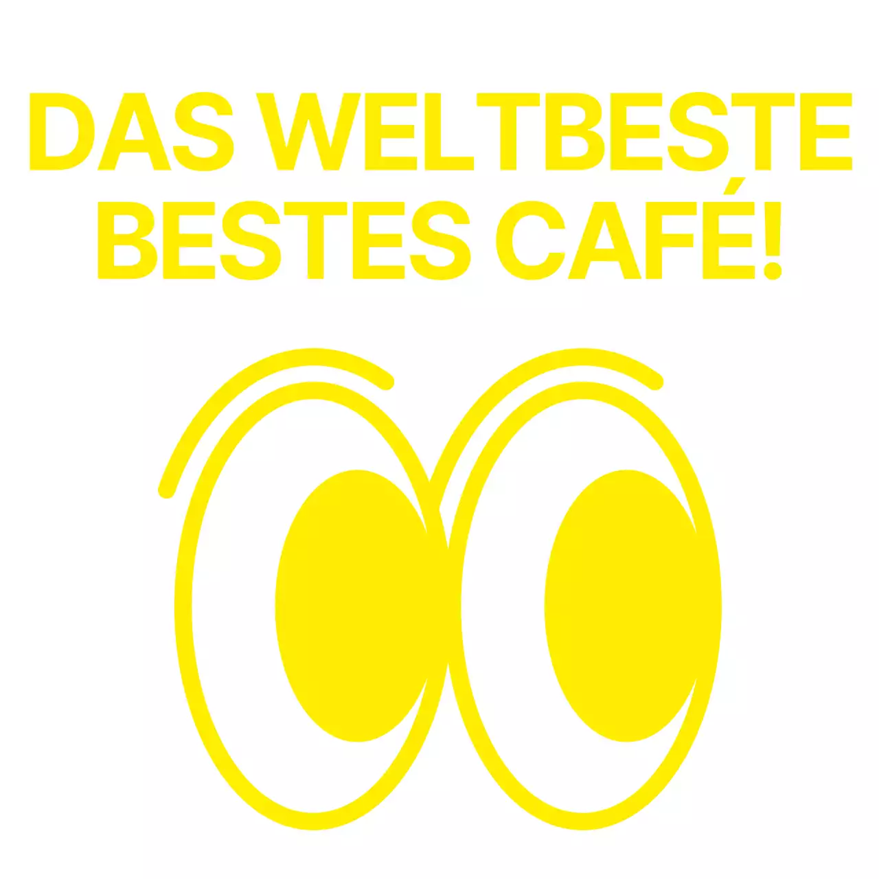 Einfache pralles Auge Illustration in gelb kombiniert mit einem Text Satz für einen Stil Cafe