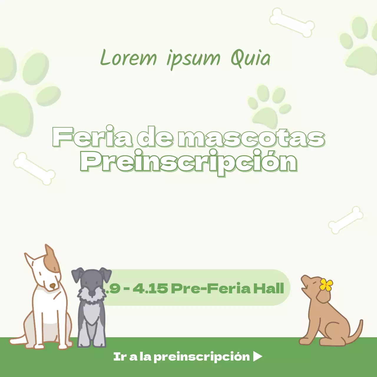 Promocionar la Feria de Mascotas en las redes sociales en verde