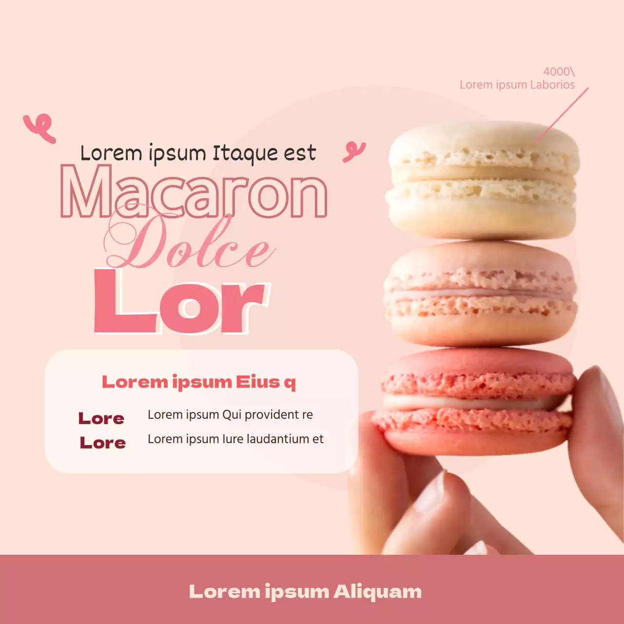 Promuovete i dessert più carini mettendo in risalto le foto in rosa