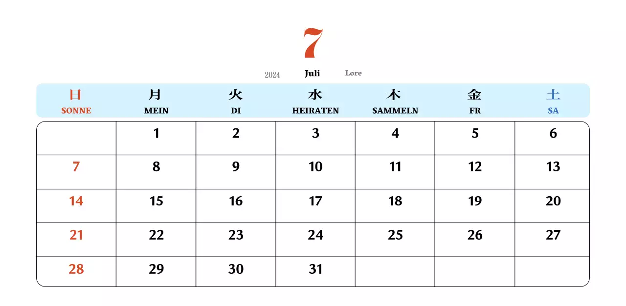 Retro-Konzept Nostalgie-Kalender in rot und blau