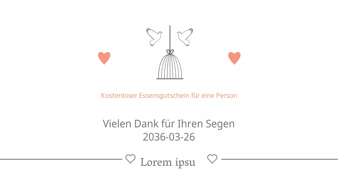 Kostenloser Essensgutschein für eine Person