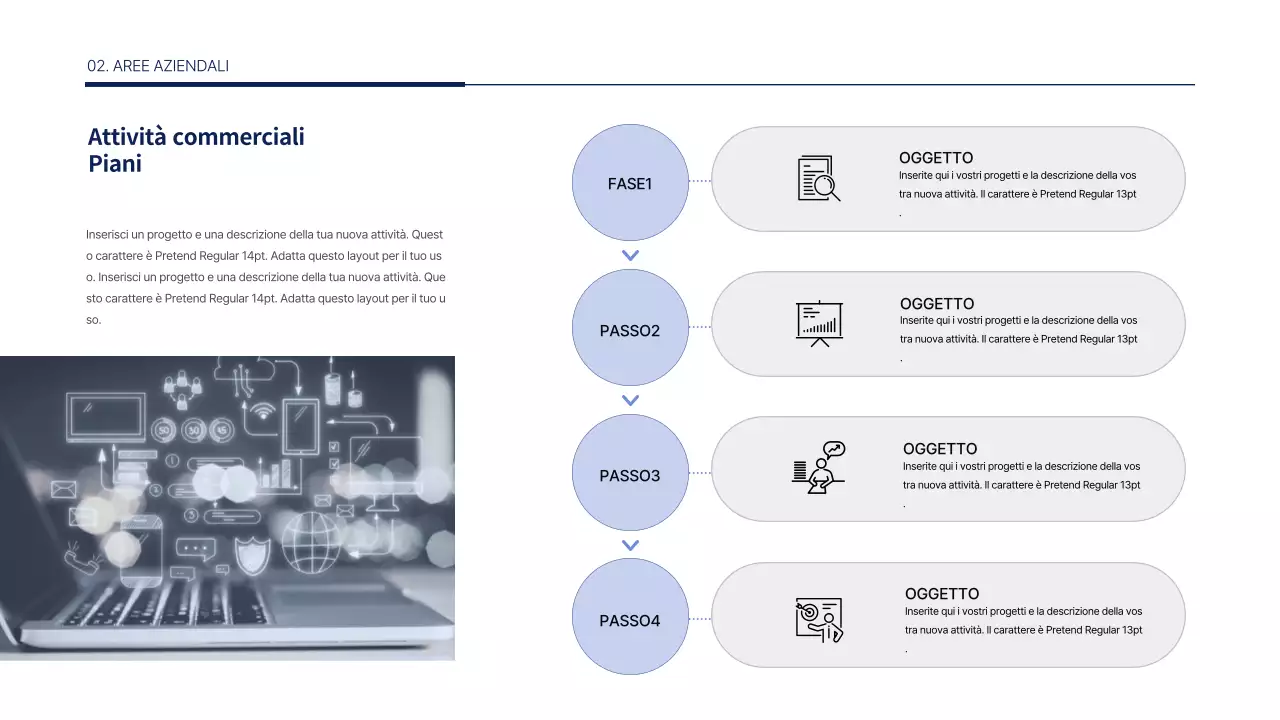 Un nuovo piano aziendale pulito e blu