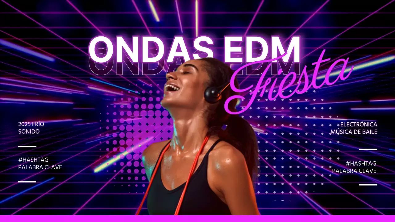 Purple neón patrón geométrico EDM lista de reproducción de música