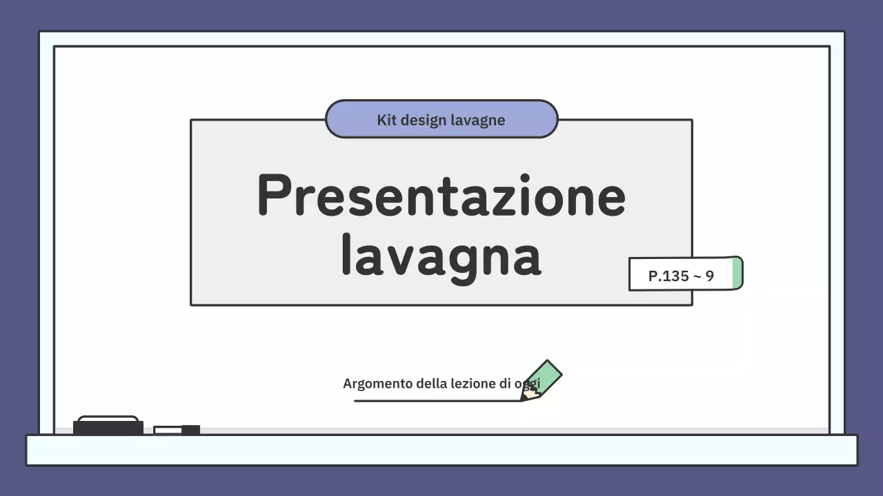 Kit di presentazione con lavagna didattica colorata
