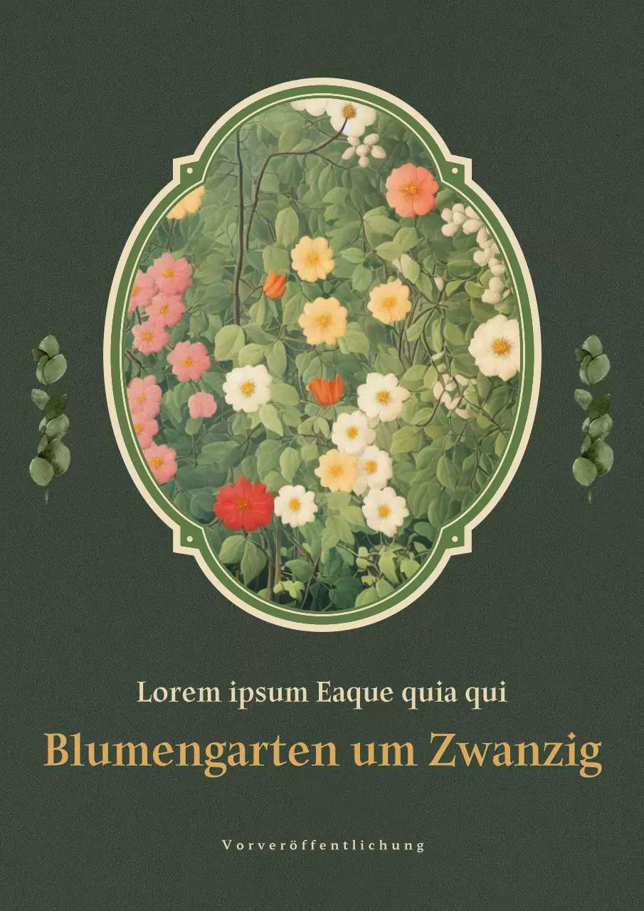 Emotionaler Aufsatz Buchdeckel mit grünen Blumen