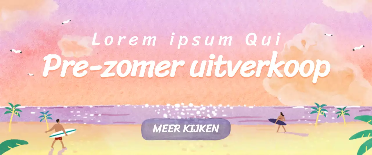 Zomerverkoop van sentimentele aquarelillustraties in roze en paars