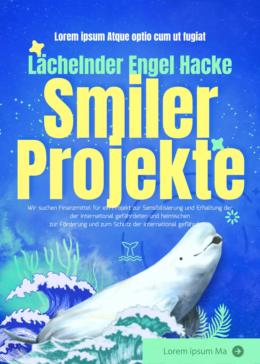 Blue and Mint Day of the Sea Finanzierungsprojekt für gefährdete Meeresbewohner