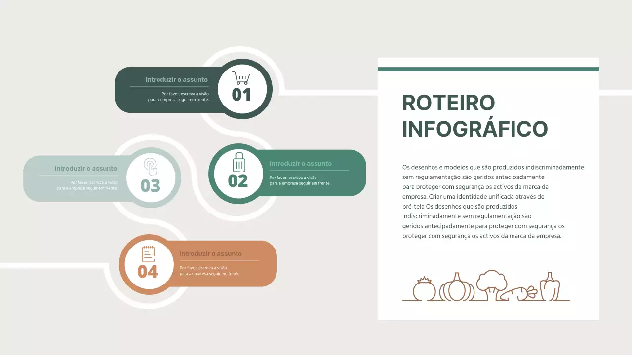 Roteiro em verde e castanho Diagrama do roteiro