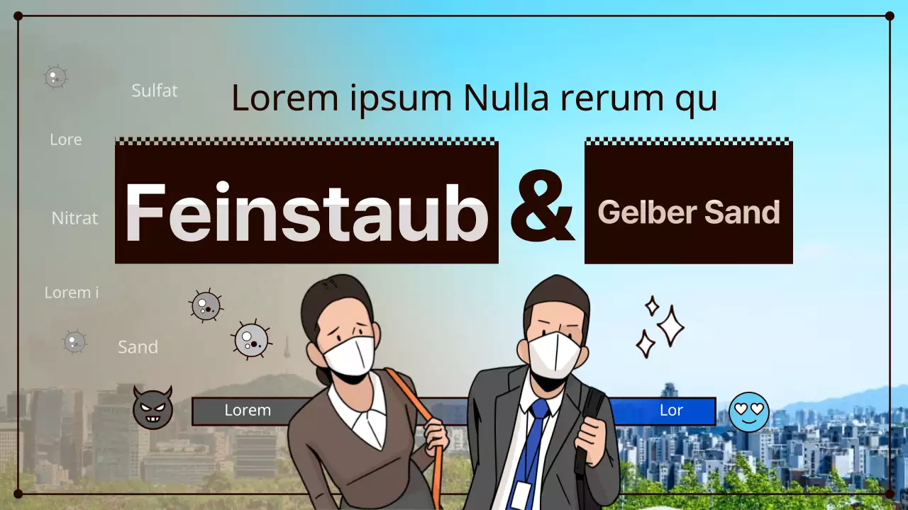 Achten Sie auf blauen und braunen Schwefel und Feinstaub