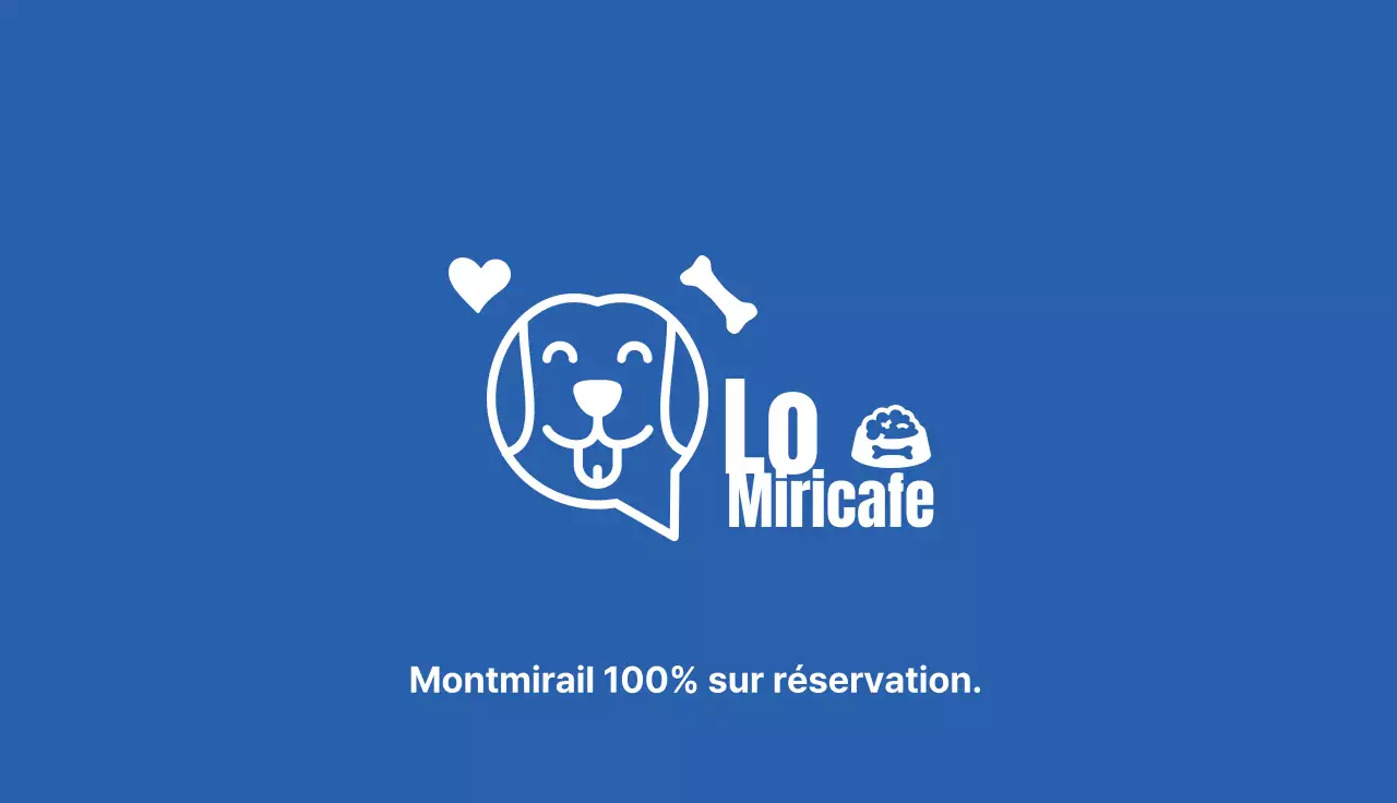 Illustration bleue d'un café animalier simple
