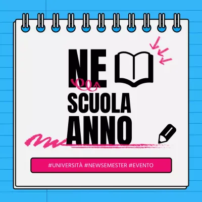 Eventi di ritorno a scuola in blu e rosa