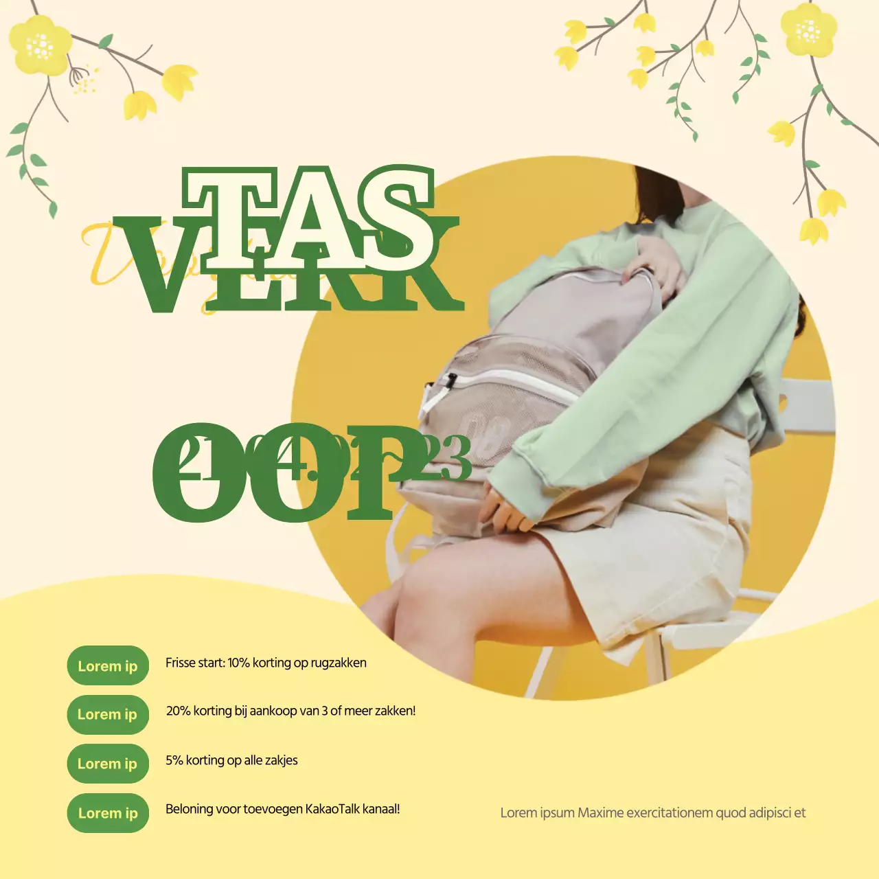 Geel Groen Foto Markeer Nette Lente Tassen Promoot een verkoop evenement